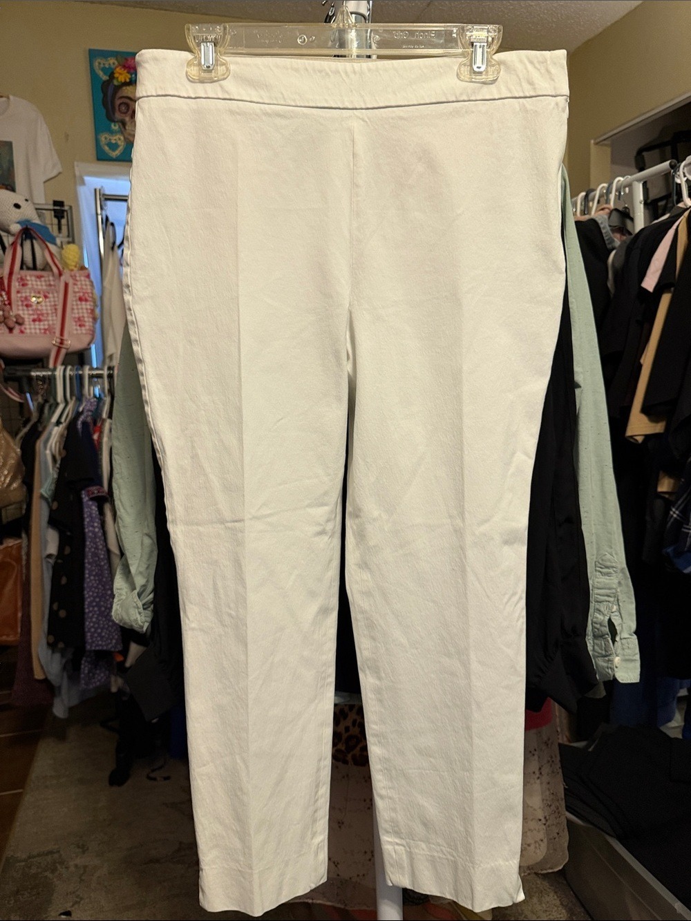 Talbots White Stretch Chatham Ankle Pants off white